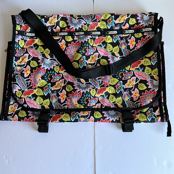 Lesportsac Bags Lesportsac Large Black Floral Garment Hanging